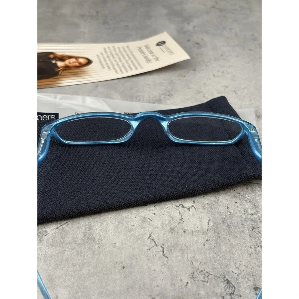 Peepers Skinny Mini 618 Blue Reading Glasses Readers +1.50 Unisex w/ Case